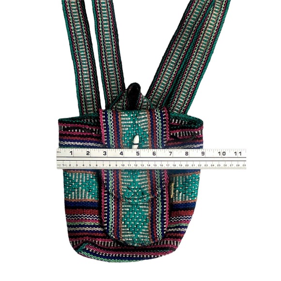 Artesanias Pinzon Backpack Bag Multicolor Boho Woven Baja Travel Vacation Mexico - Picture 6 of 13